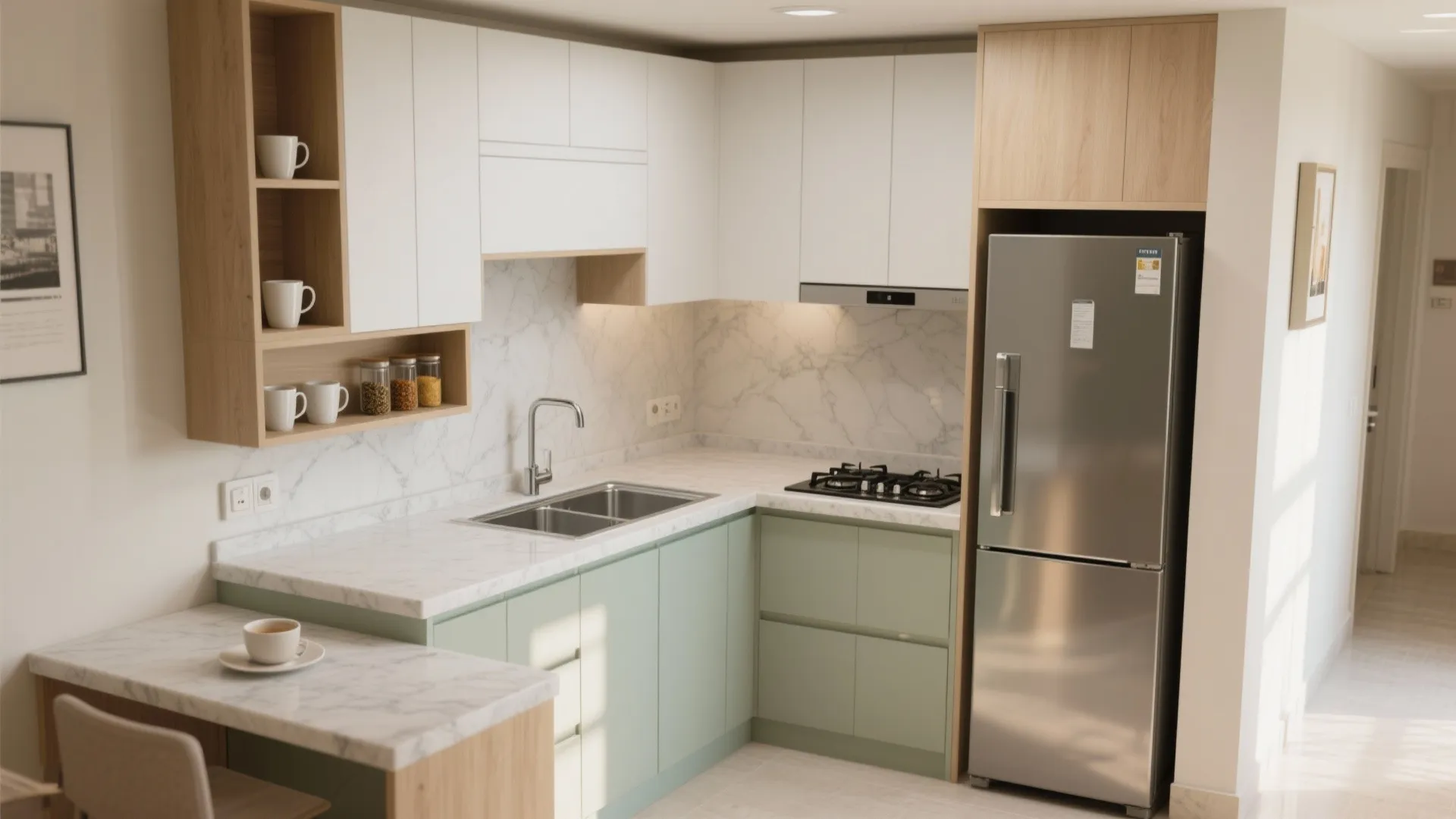 Modular kitchen that doubles as dining