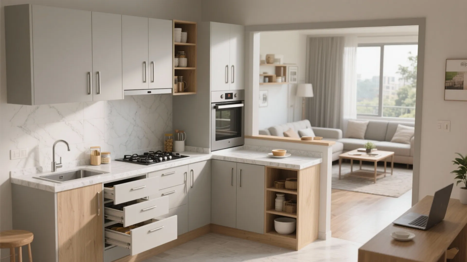 Minimalist Modular Kitchen That Works Hard