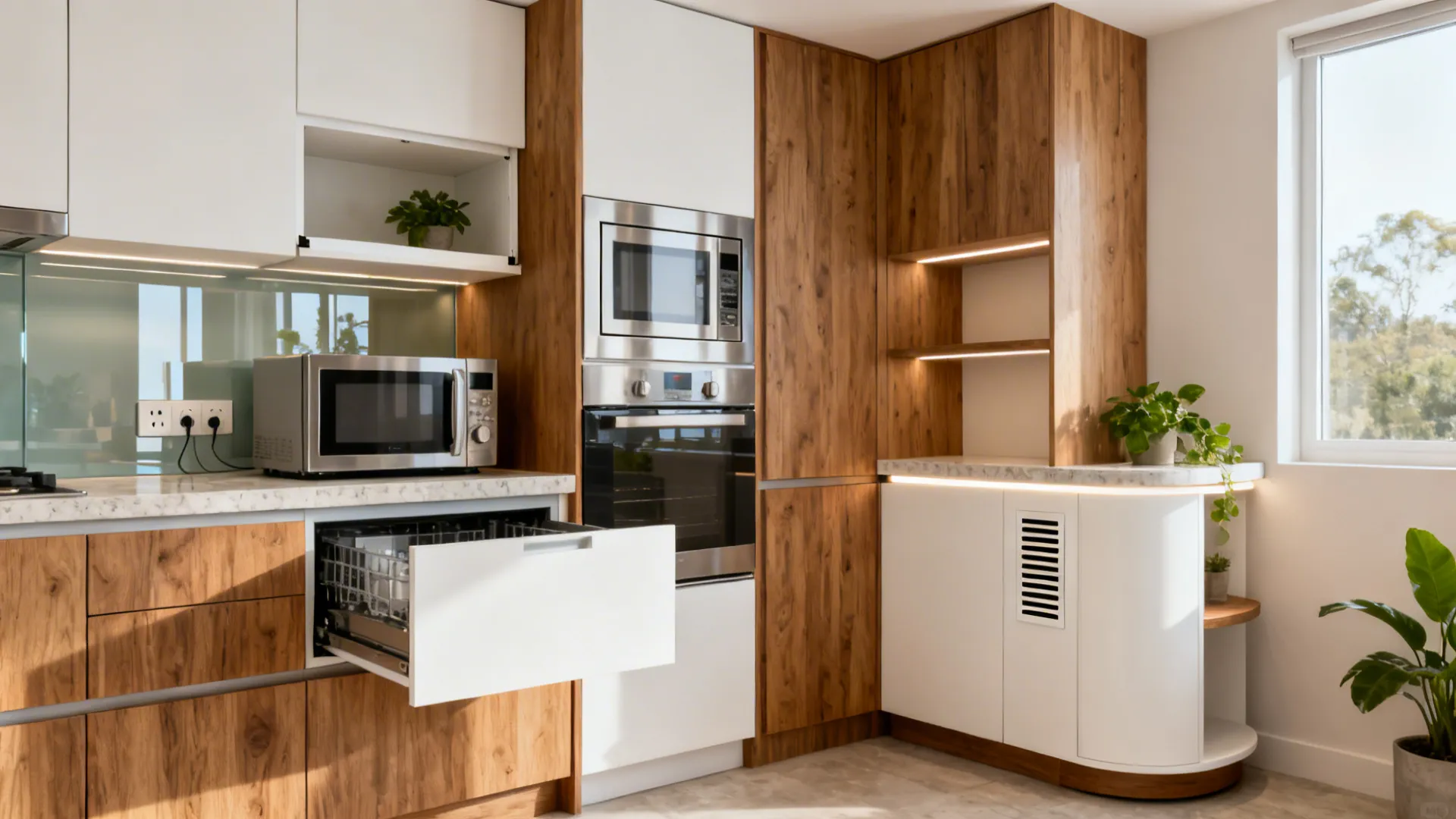 5 Modular Kitchen Design Ideas with Microwave