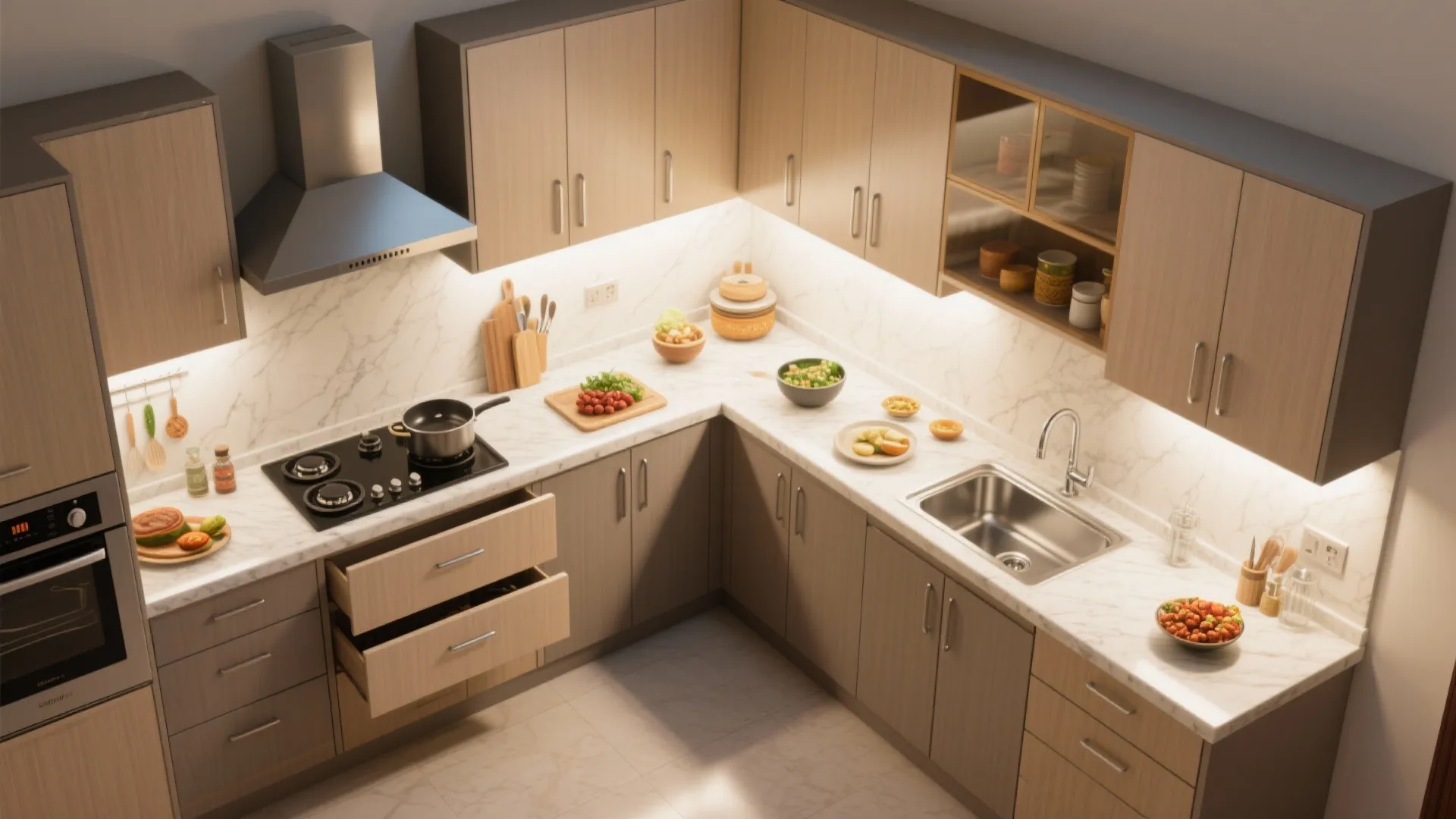 A modular kitchen built for Indian cooking