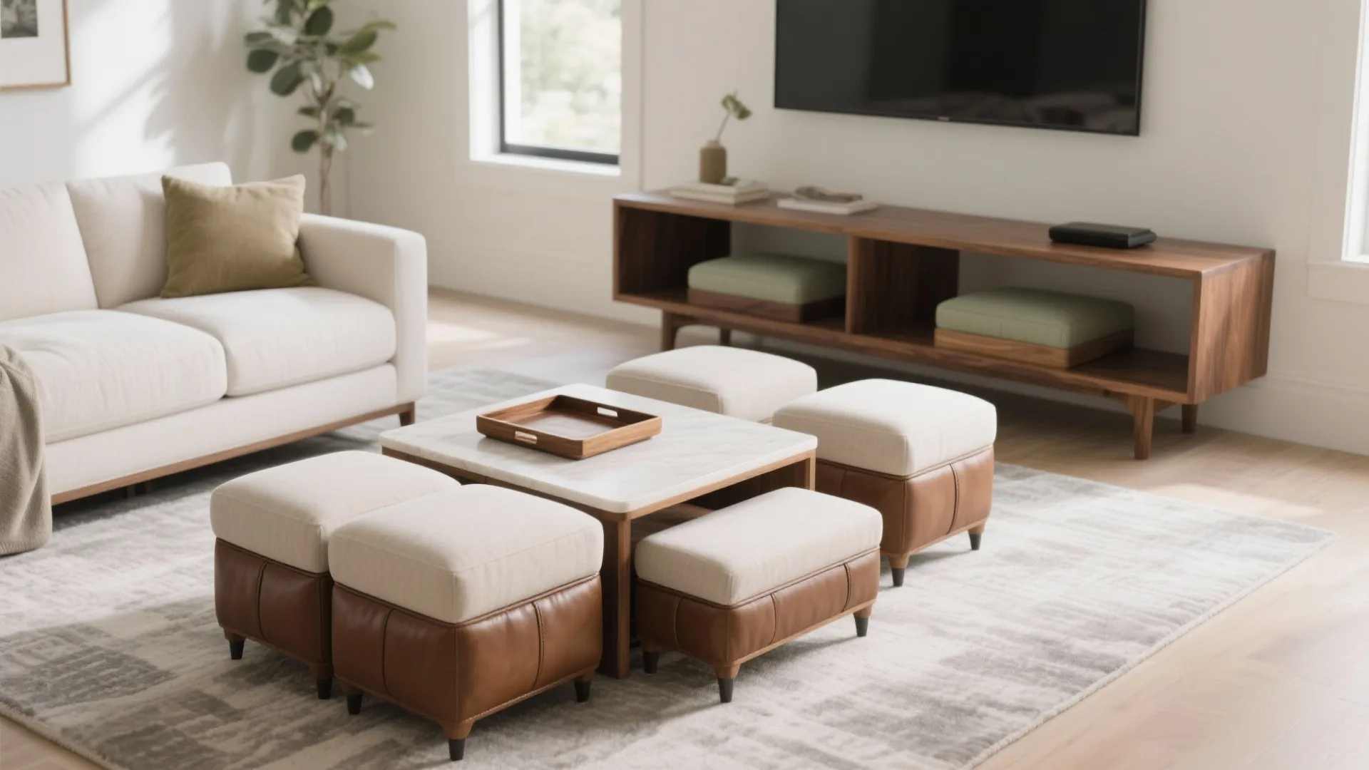 Modular Ottomans and Nesting Stools