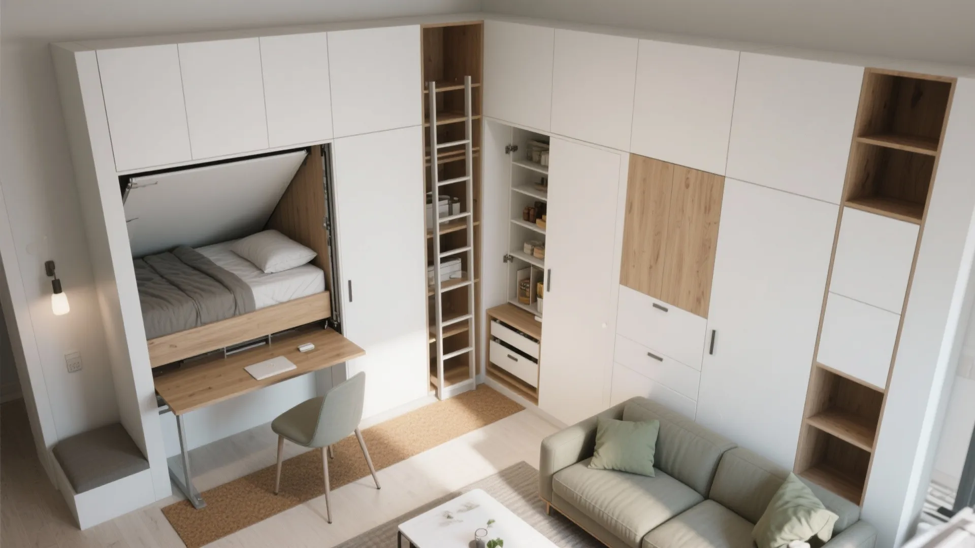 Modular Storage Walls and Transforming Furniture