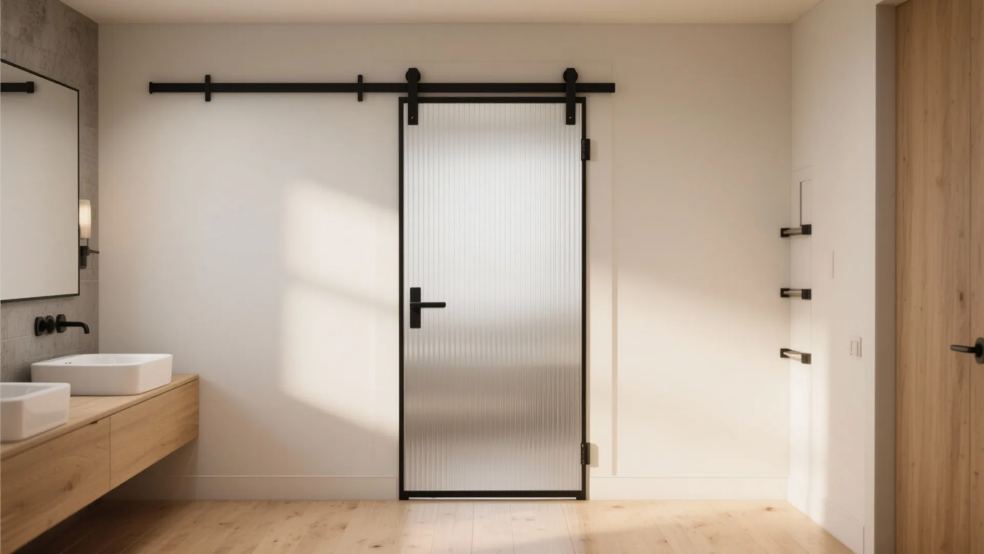 Modern Barn Door with Privacy Upgrades