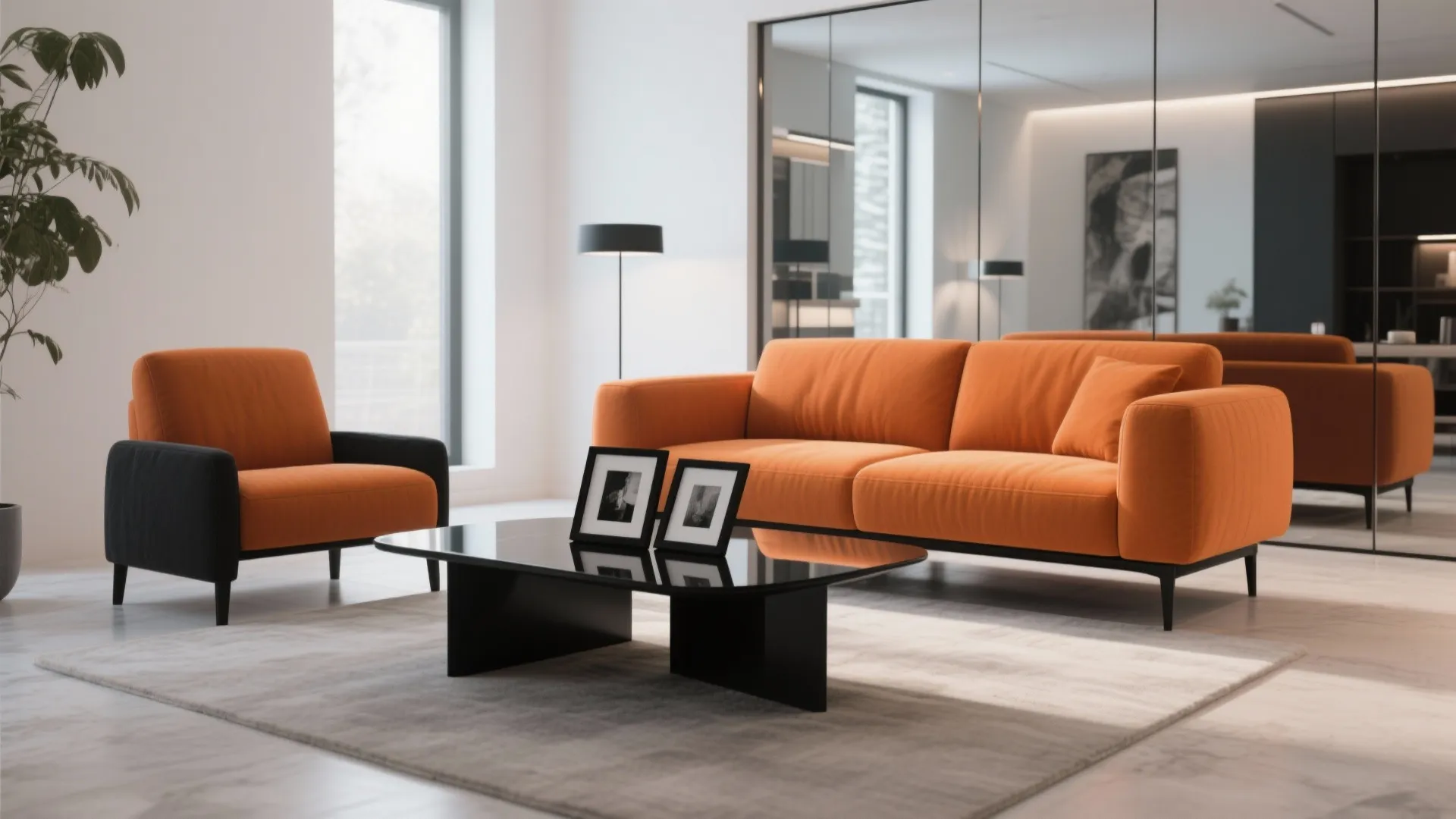 5. Sleek modern with black accents