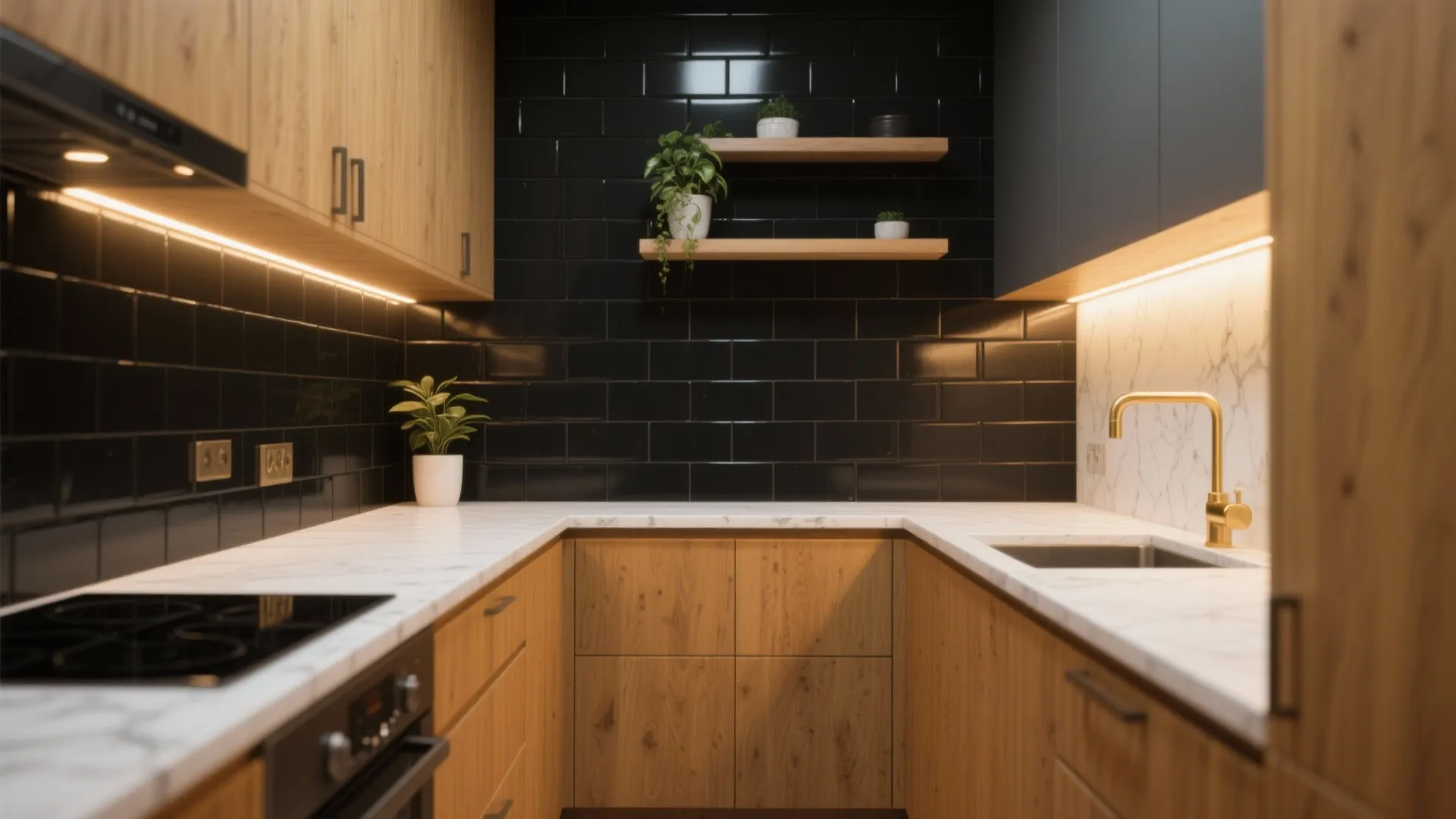 5 Modern Black Backsplash Kitchen Ideas: Creative small-space solutions and layout tips for a modern black backsplash kitchen