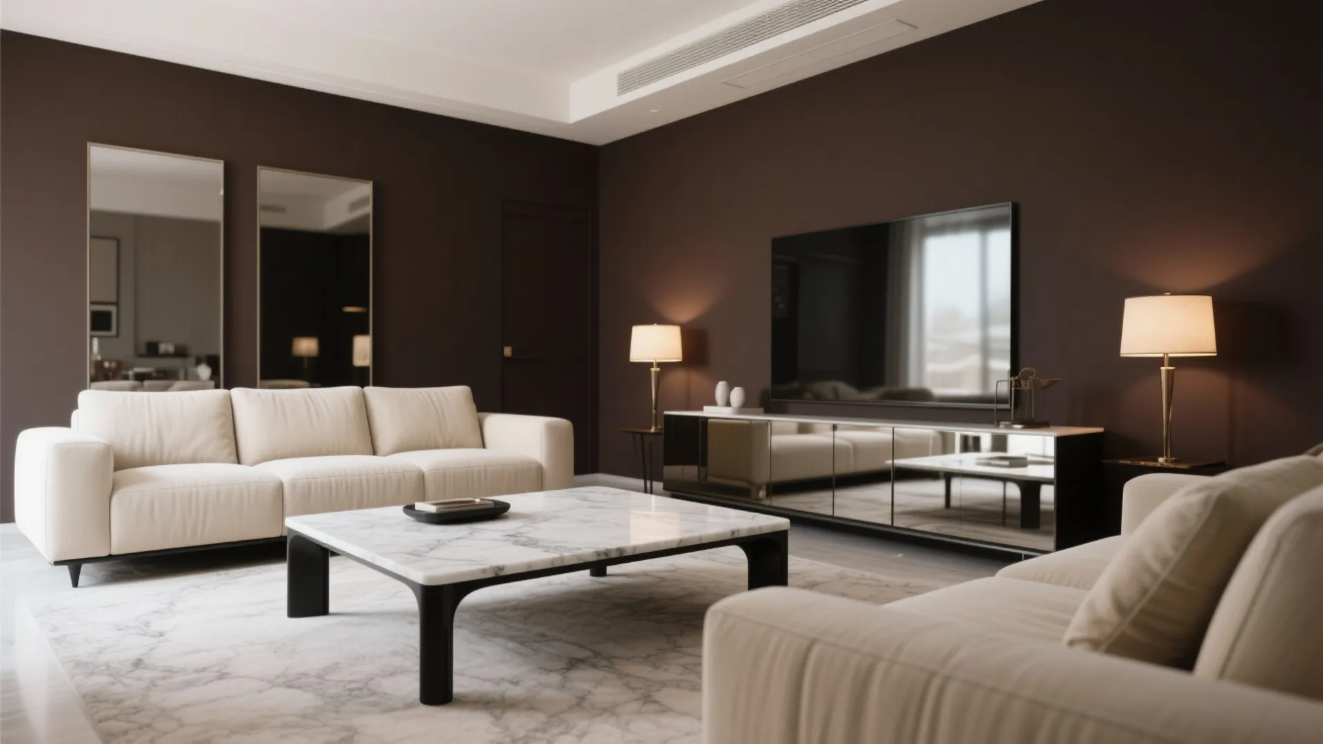 2. Modern Contrast with Pale Furniture