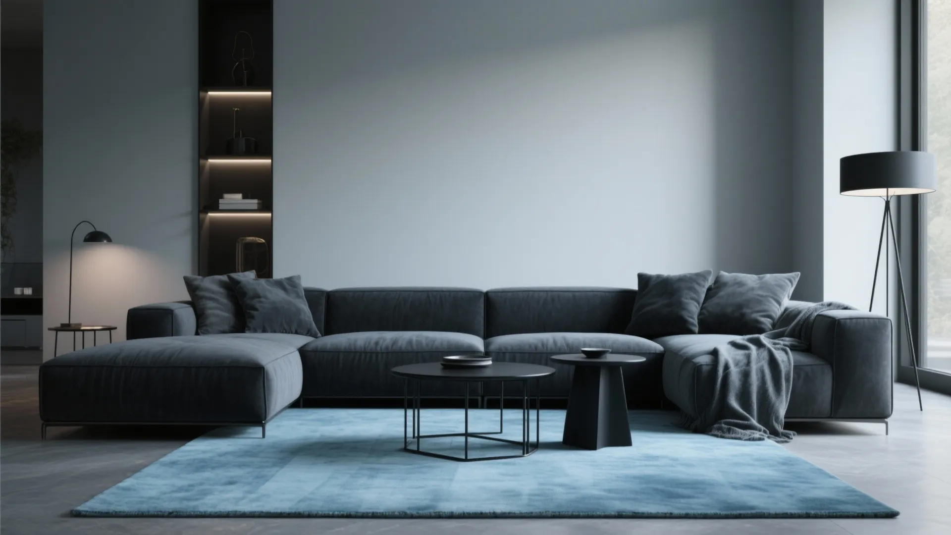 3. Modern contrast: anchor with deep navy or charcoal