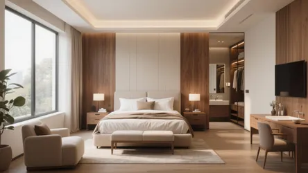 10 Bedroom Designs with Attached Bathroom & Dressing Plans