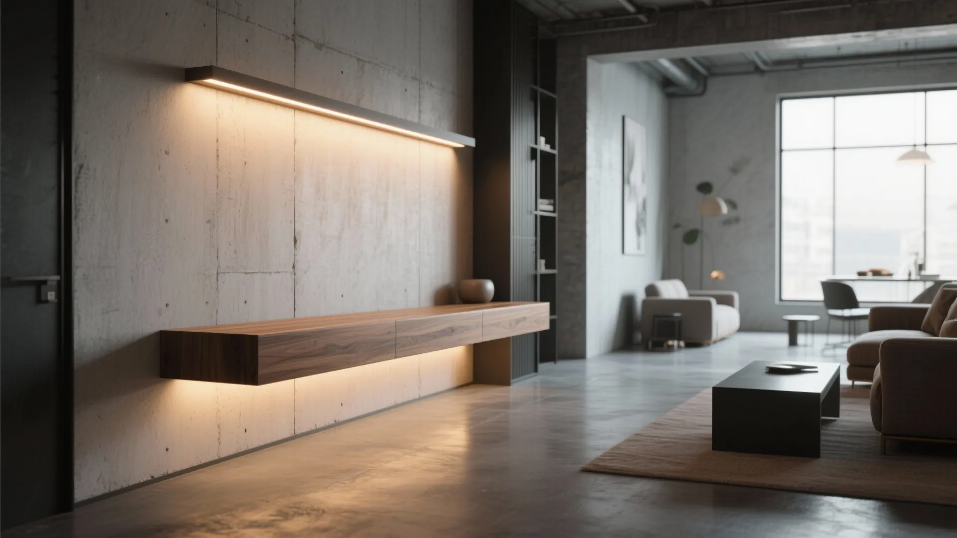 5. Modern Floating Bench