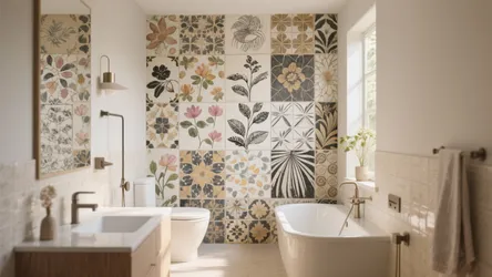 5 Inspiring Flower Design Tiles for Bathrooms