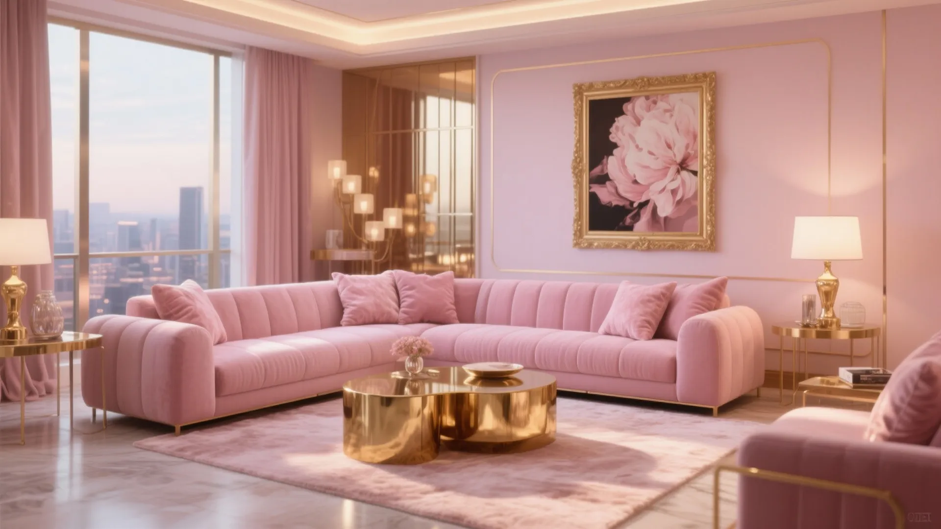 3. Modern Glam with Gold Accents