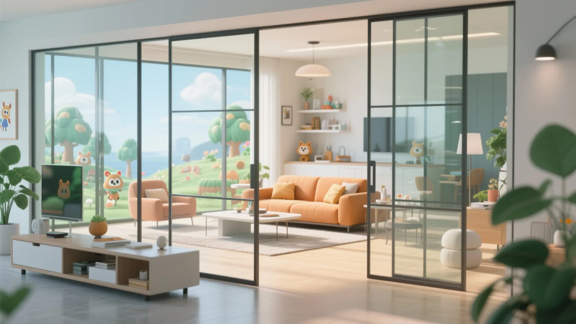 4. Modern Glass Accents