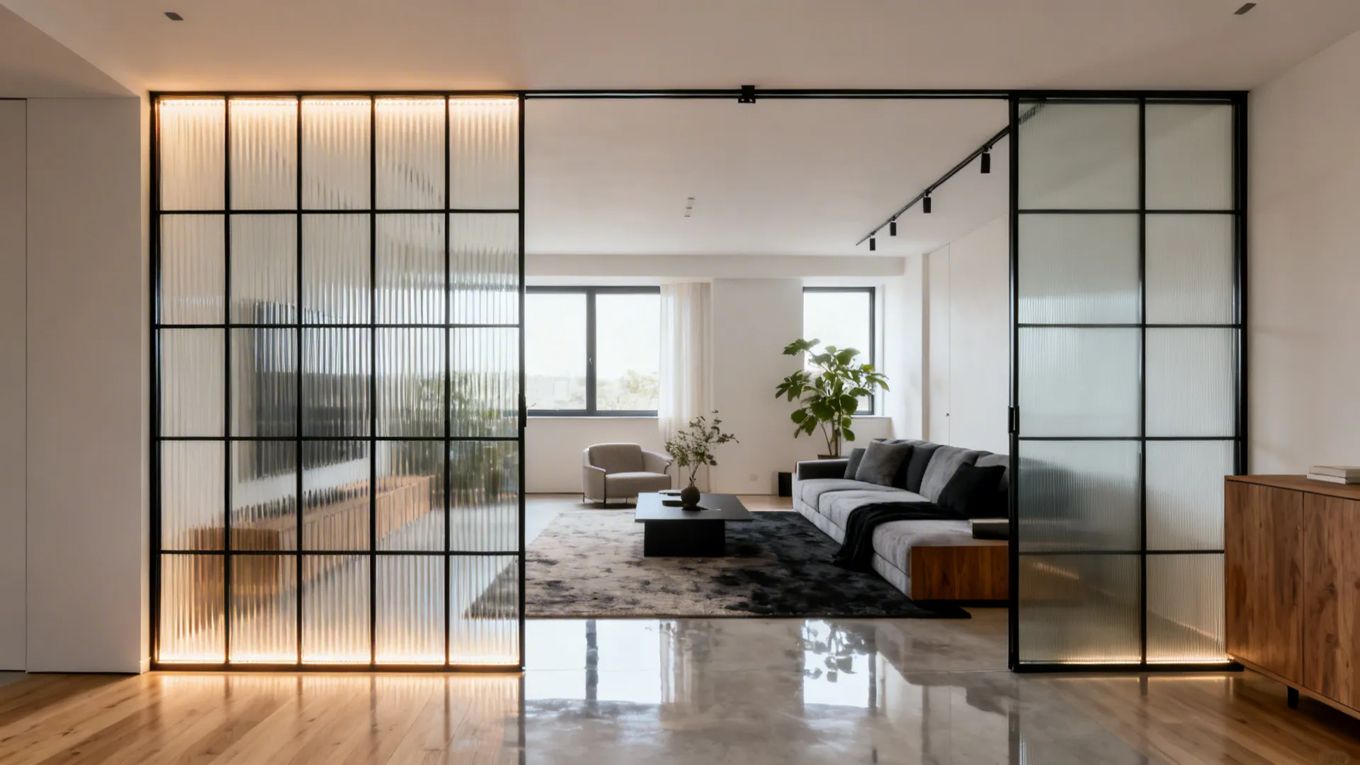 Ultra-Modern Glass Partition Design: 5 Living Room Ideas