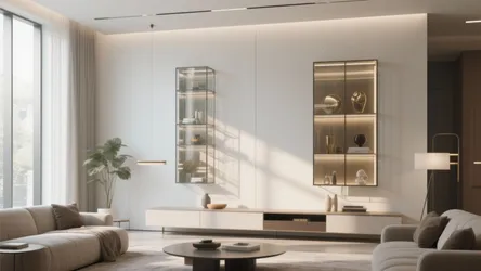 5 Modern Wall Showcase Designs with Glass