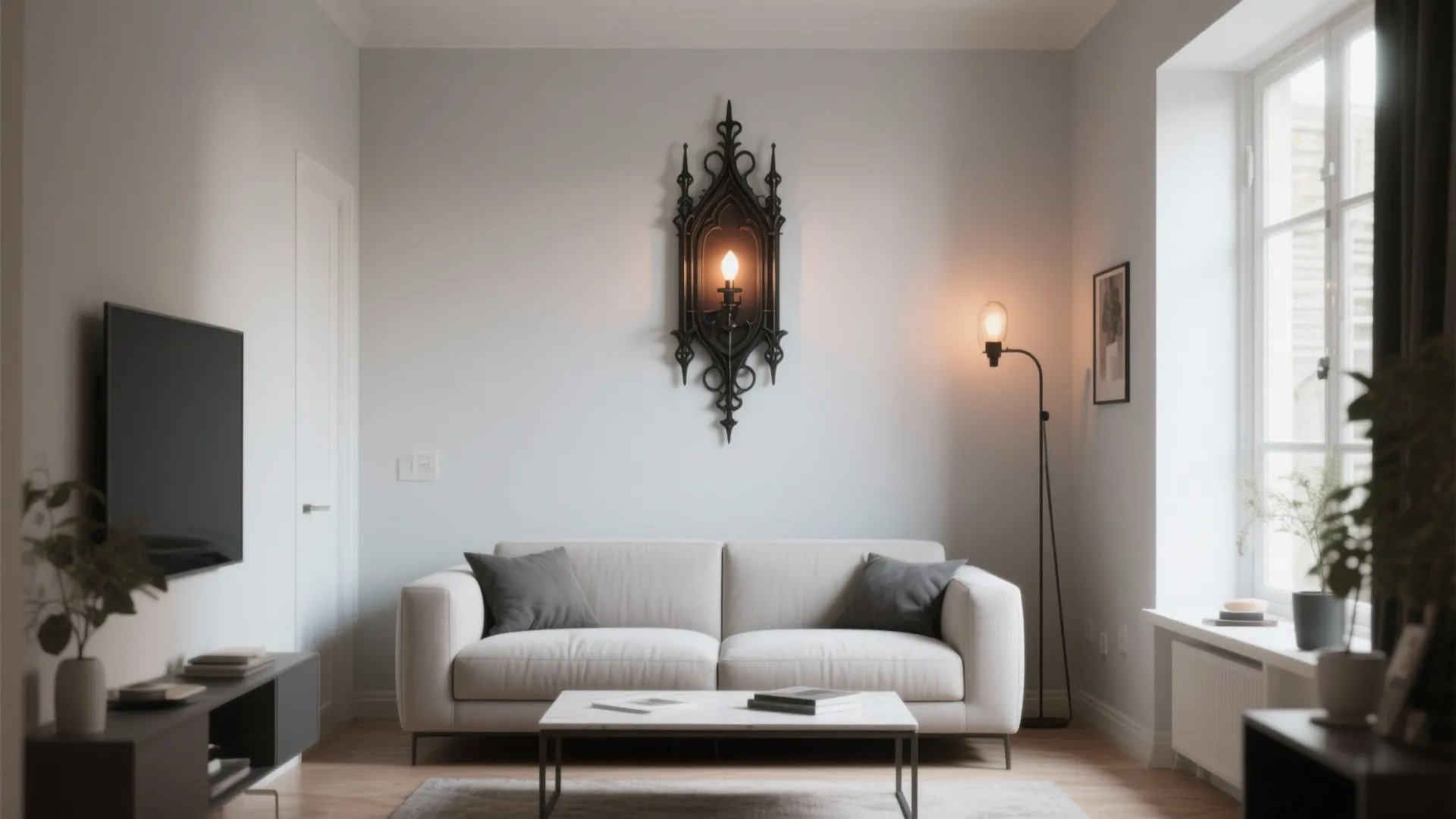 5. Modern-Gothic Hybrid for Small Flats