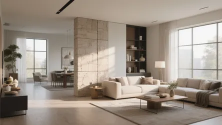 10 Living Room Half Wall Room Divider Ideas