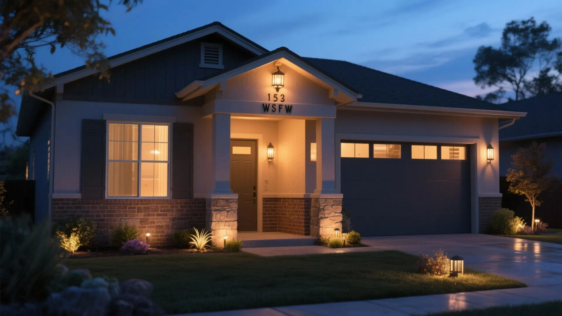 5. Modernize with coordinated exterior lighting and smart accents