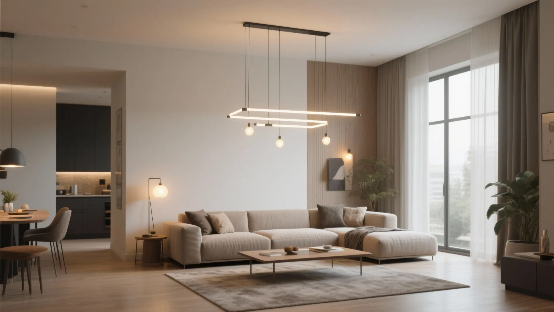 4. Modern Linear Chandeliers