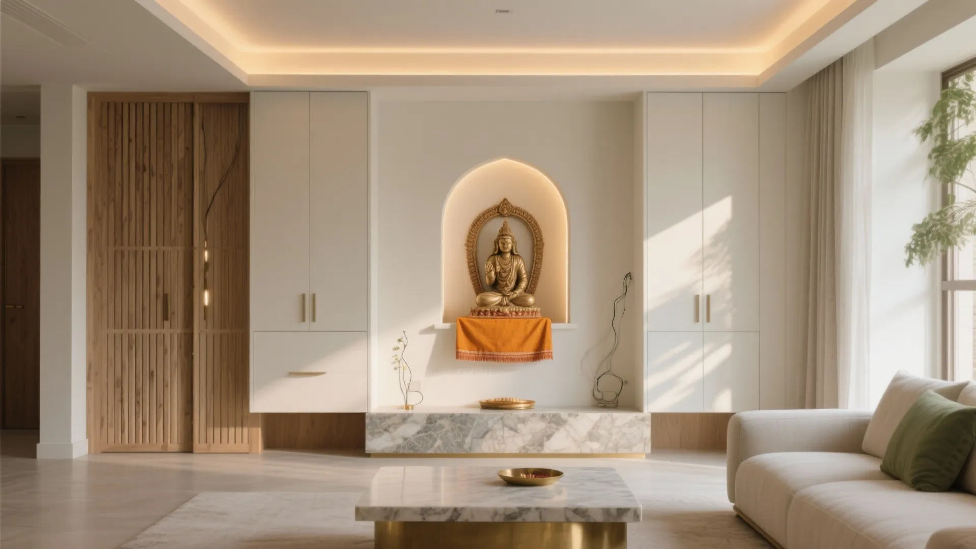 Living Room Modern Mandir Design: Create a Serene Space at Home: Fast-Track Guide to Modern Mandir Design for Your Living Room