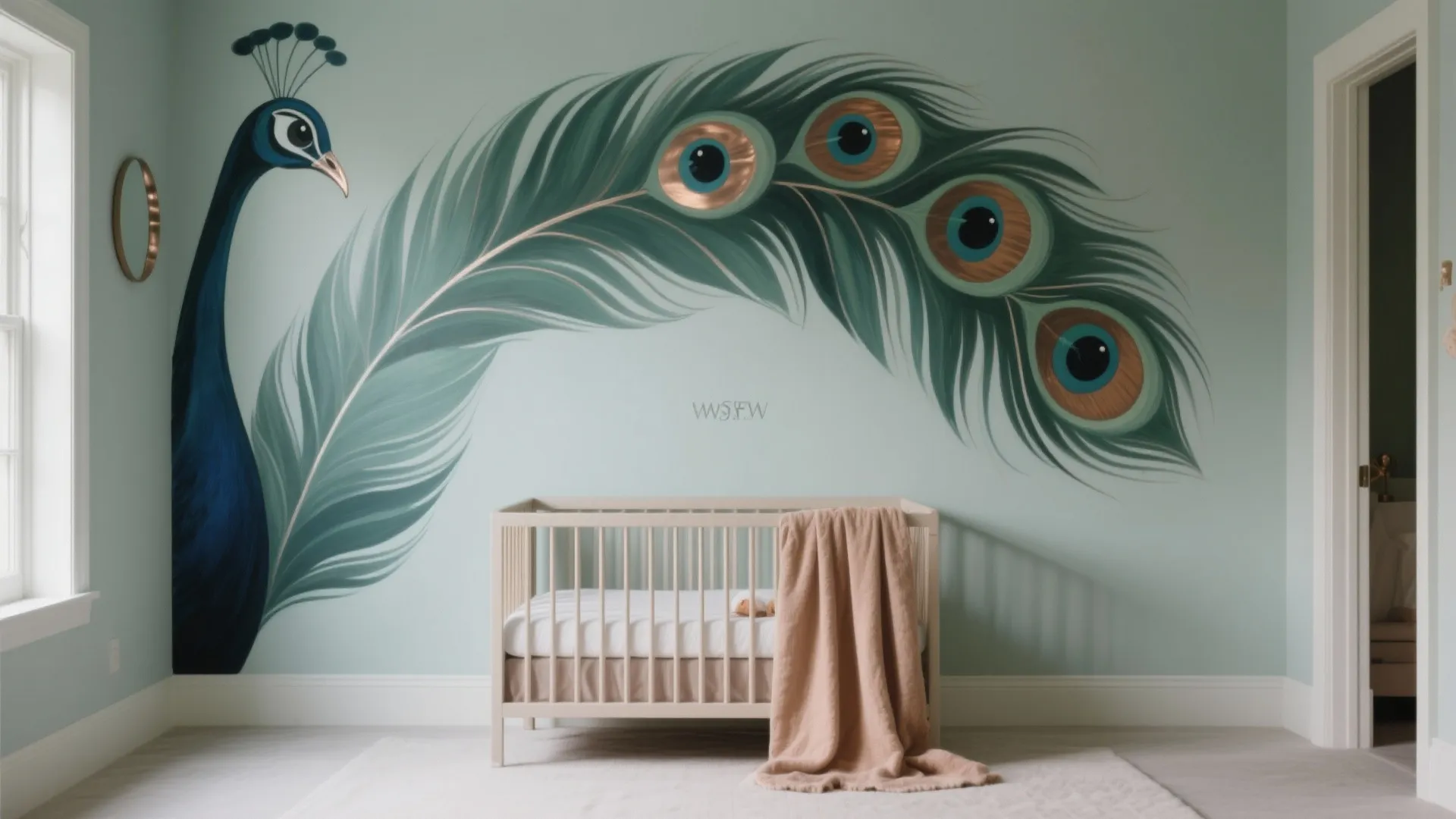 Hand-Painted Murals: Modern Peacock Motifs