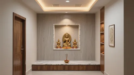 5 Modern Pooja Room False Ceiling Designs
