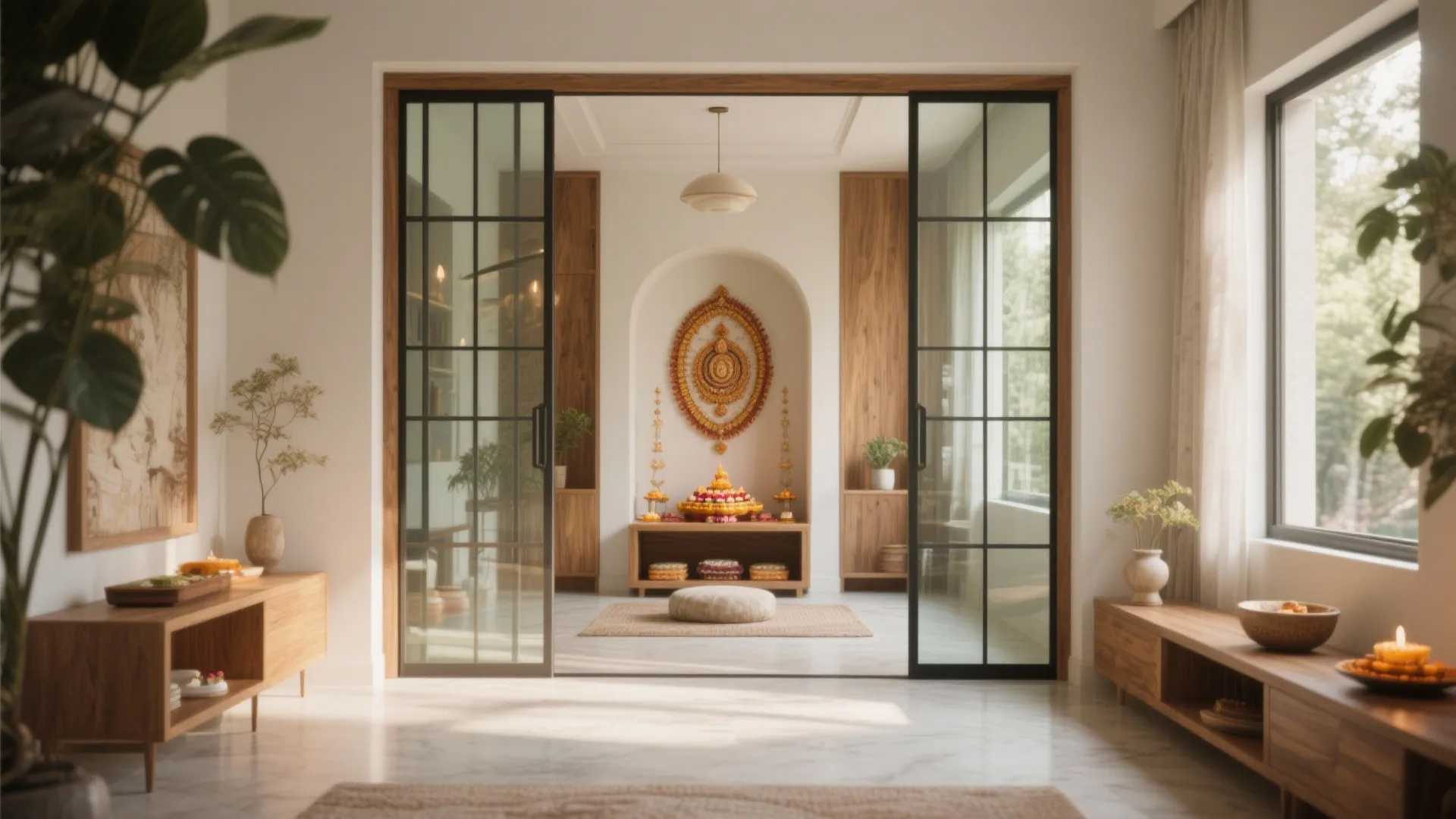 5 Pooja Room Door Designs with Glass: Transform Your Sacred Corner with Stunning Glass Pooja Room Doors