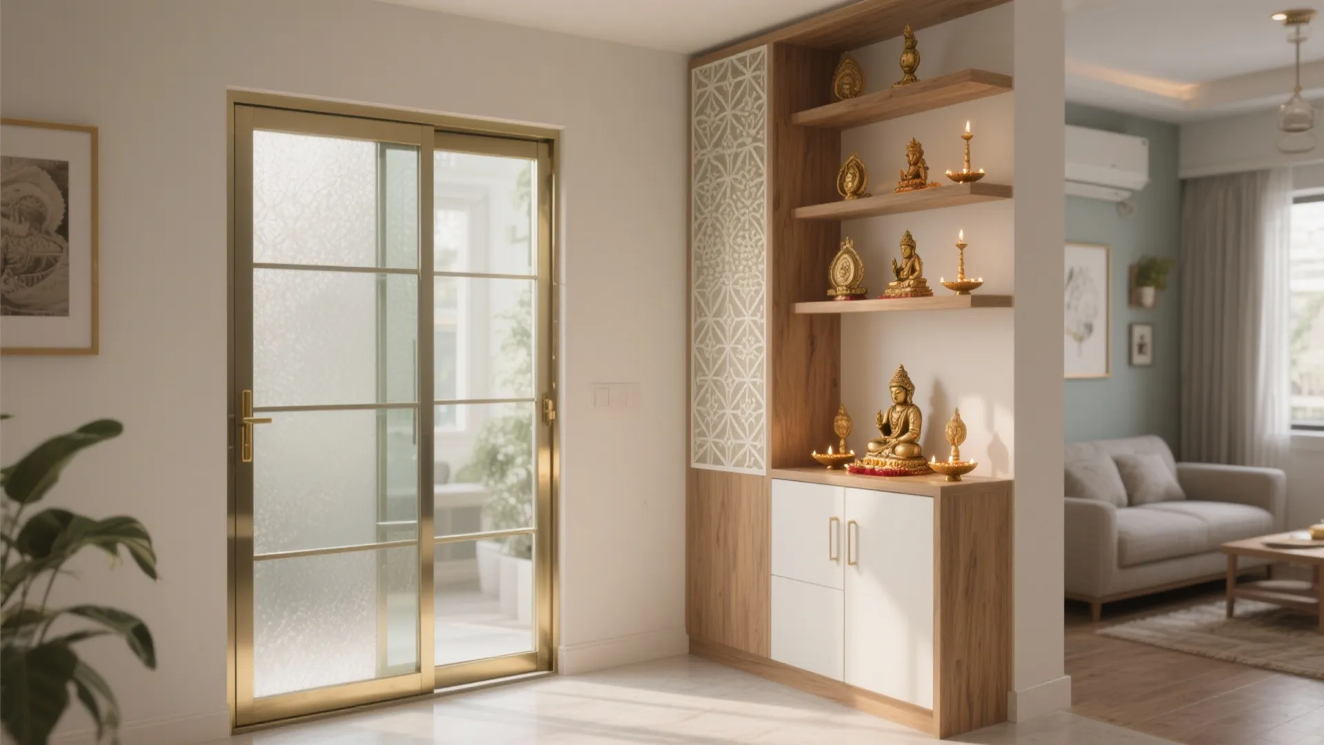 Modern Pooja Room Glass Door Designs: 5 Ideas