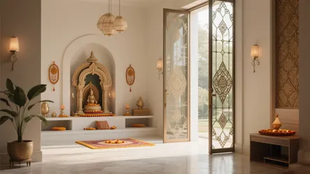 5 Modern Pooja Room Glass Door Inspirations