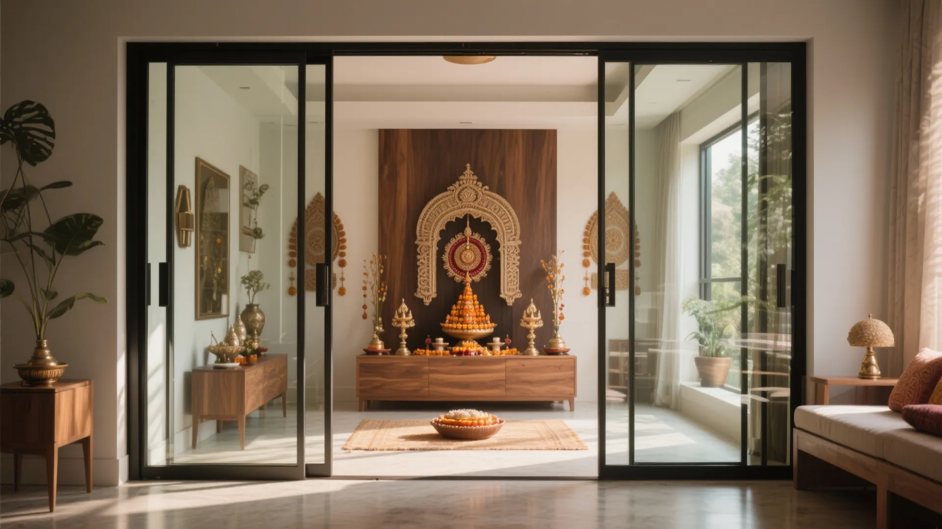 5 Stunning Pooja Room Glass Door Designs: Creative ideas to elevate the serenity and style of your pooja space