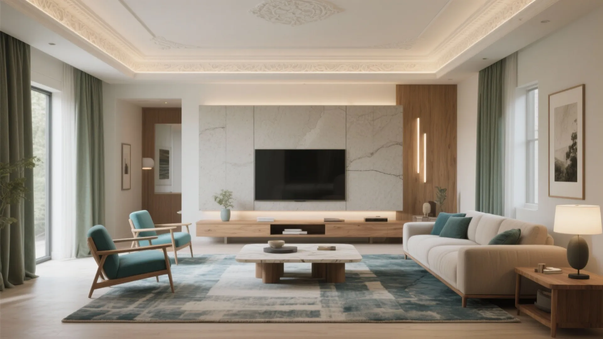 Modern Living Room POP Design: Transform Your Space with Style: 1 Minute to a Stunning Modern Living Room POP Ceiling