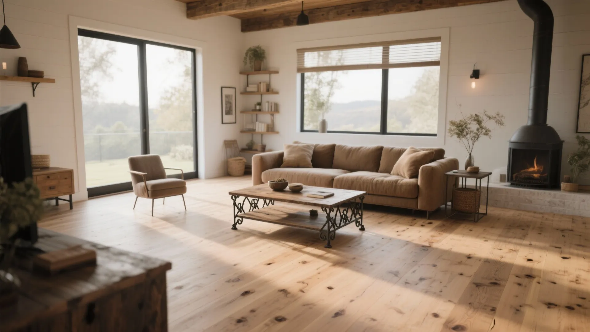 3. Modern Rustic with Natural Grain