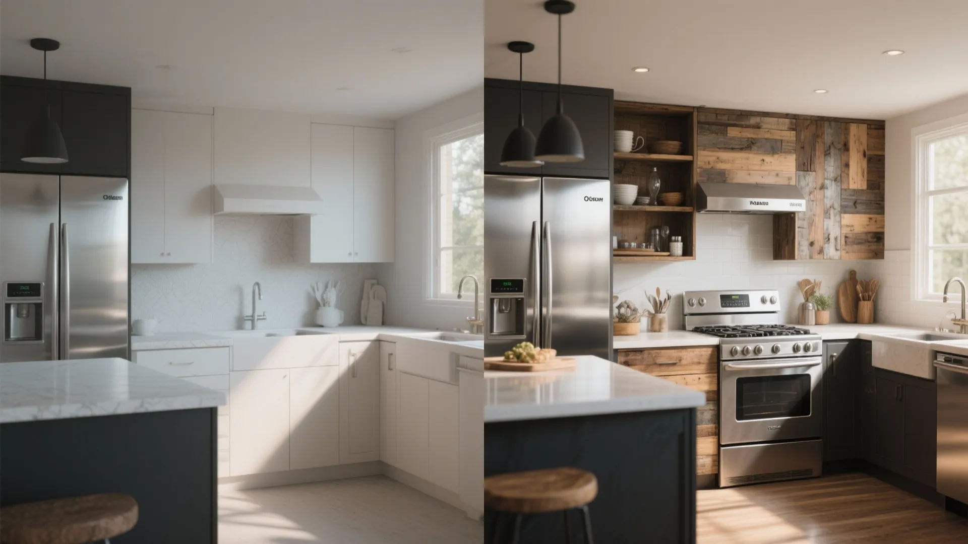 1. Mix Modern Appliances with Rustic Finishes