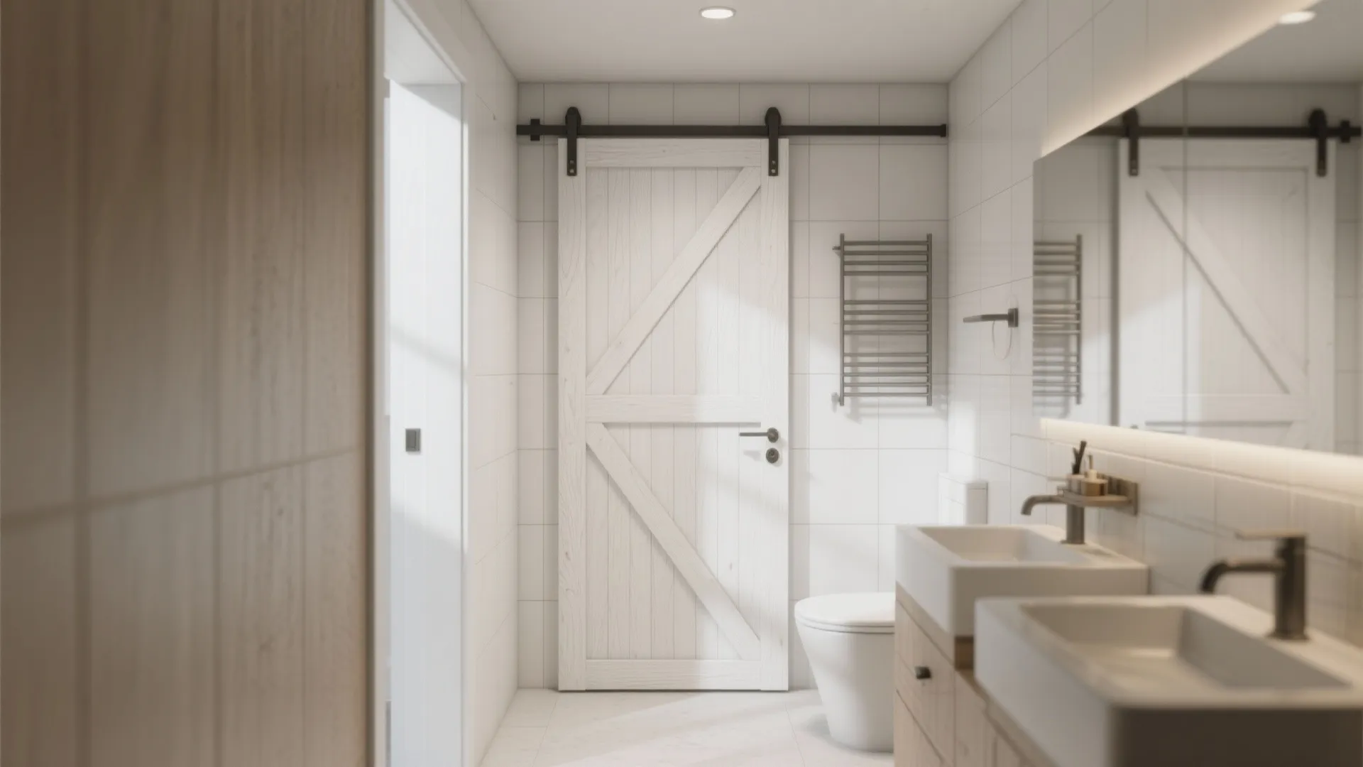 Sliding barn doors with a modern twist