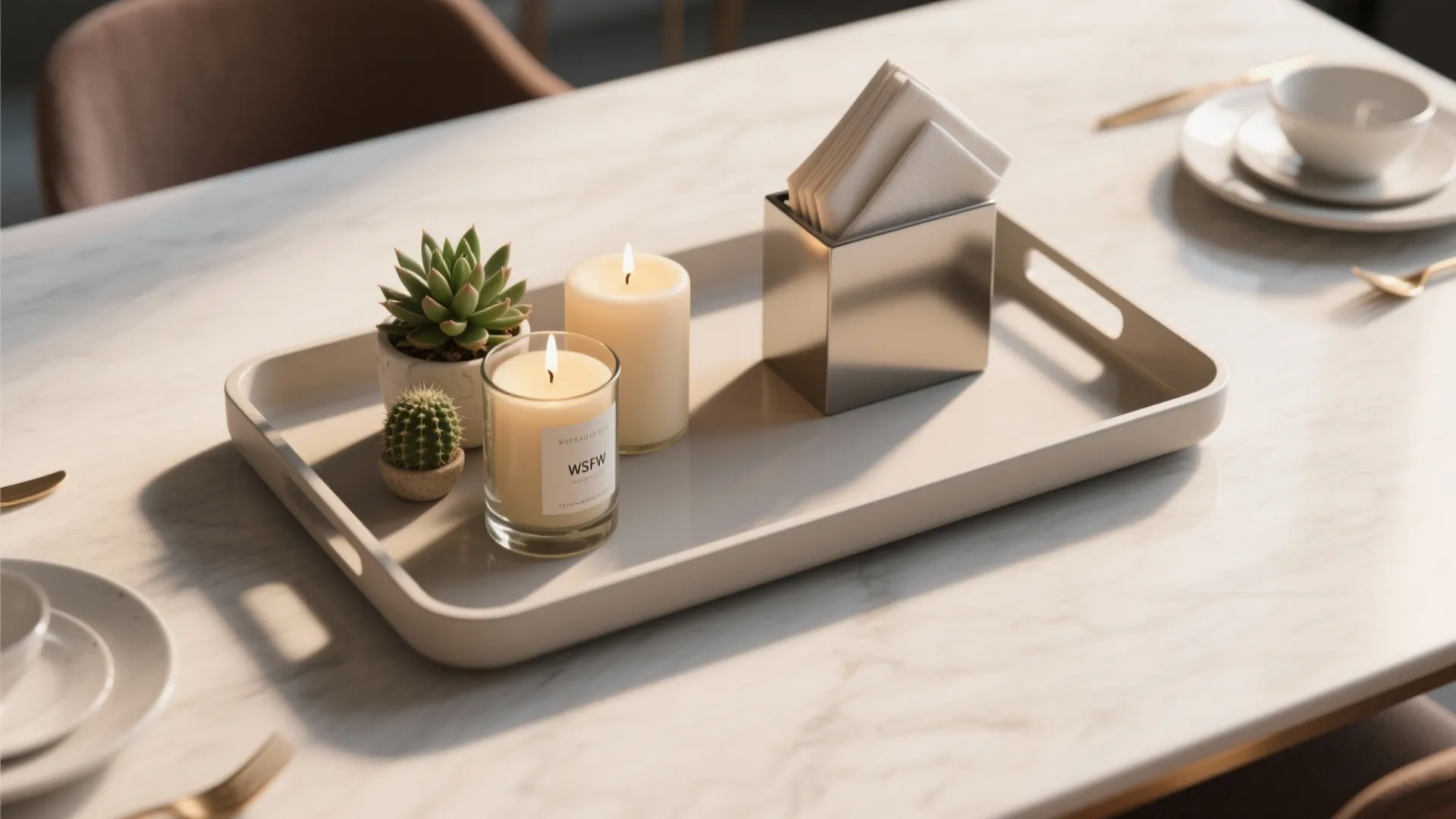 4. Modern Tray with Mixed Elements