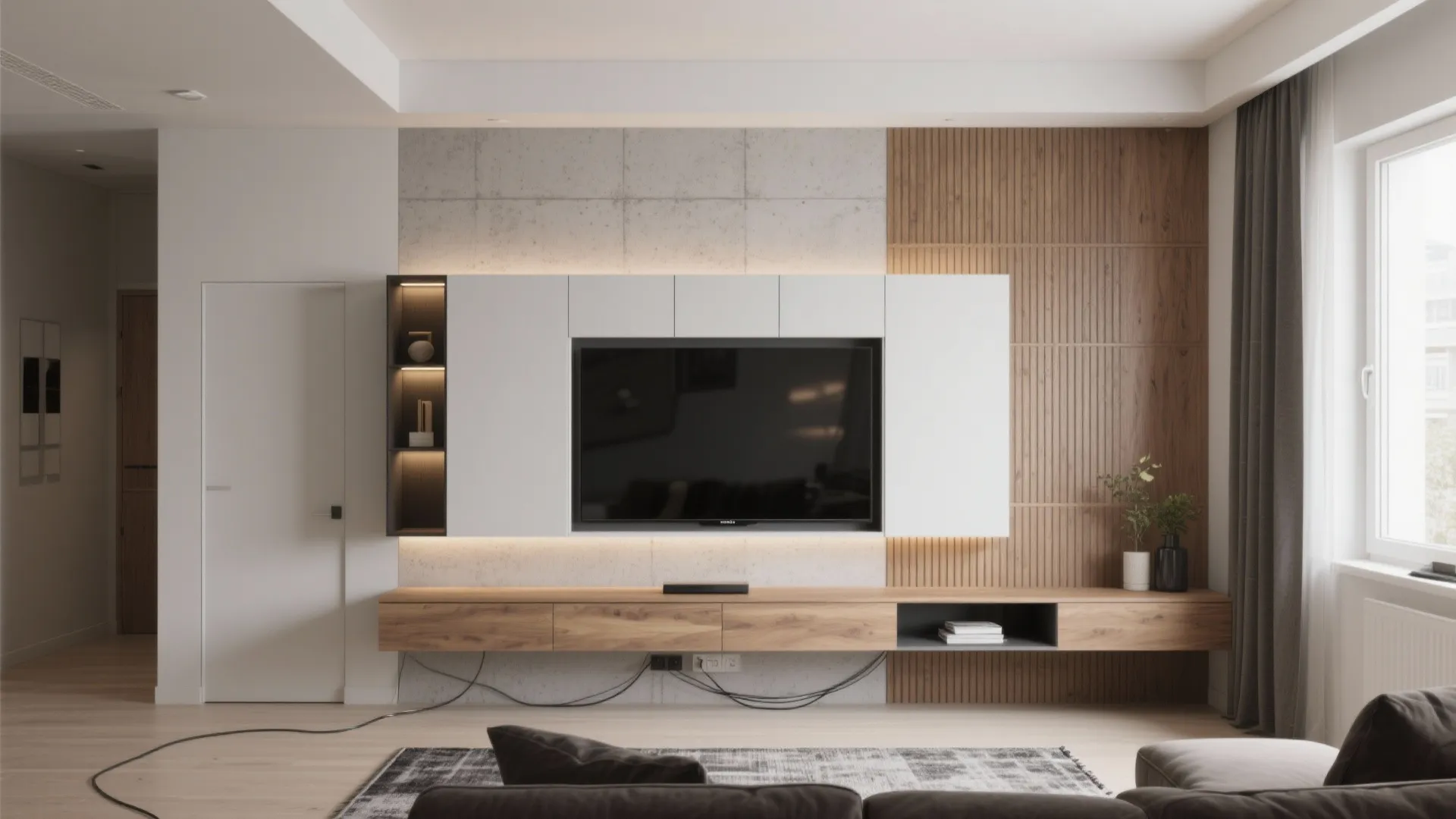 Modern Main Hall TV Showcase Design: 5 Ideas That Work: Small space, big impact—my 5 proven TV showcase strategies for a modern main hall