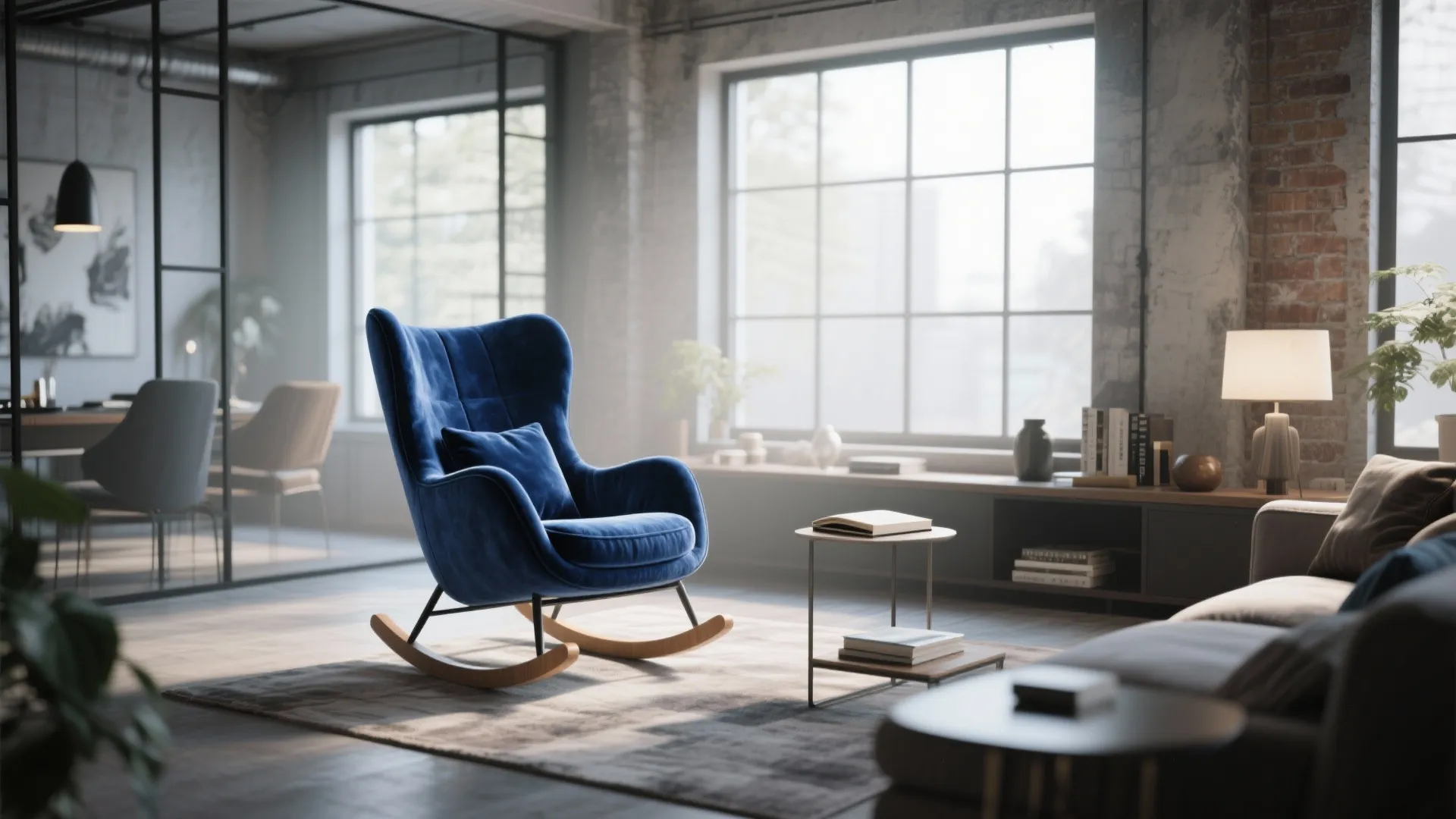 3. Modern Upholstered Rocking Armchair