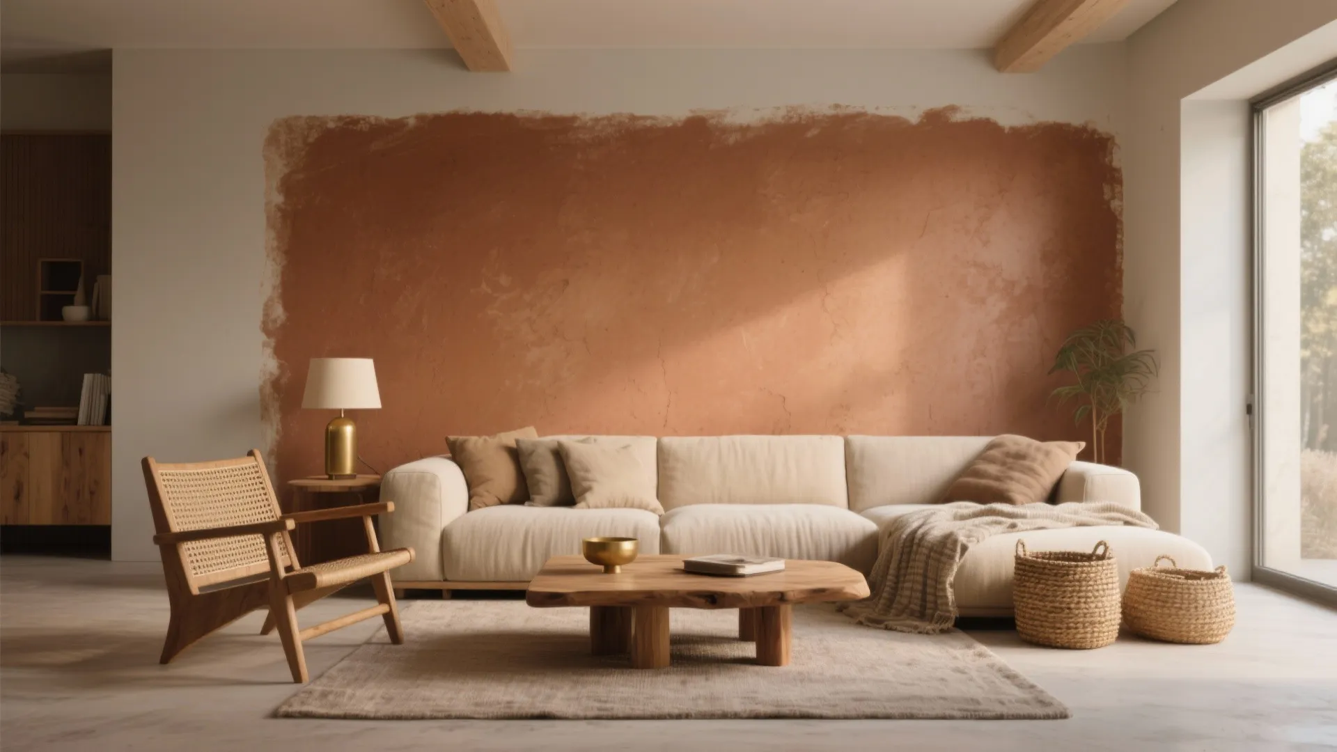 1. Modern Warm Neutrals with a Touch of Clay