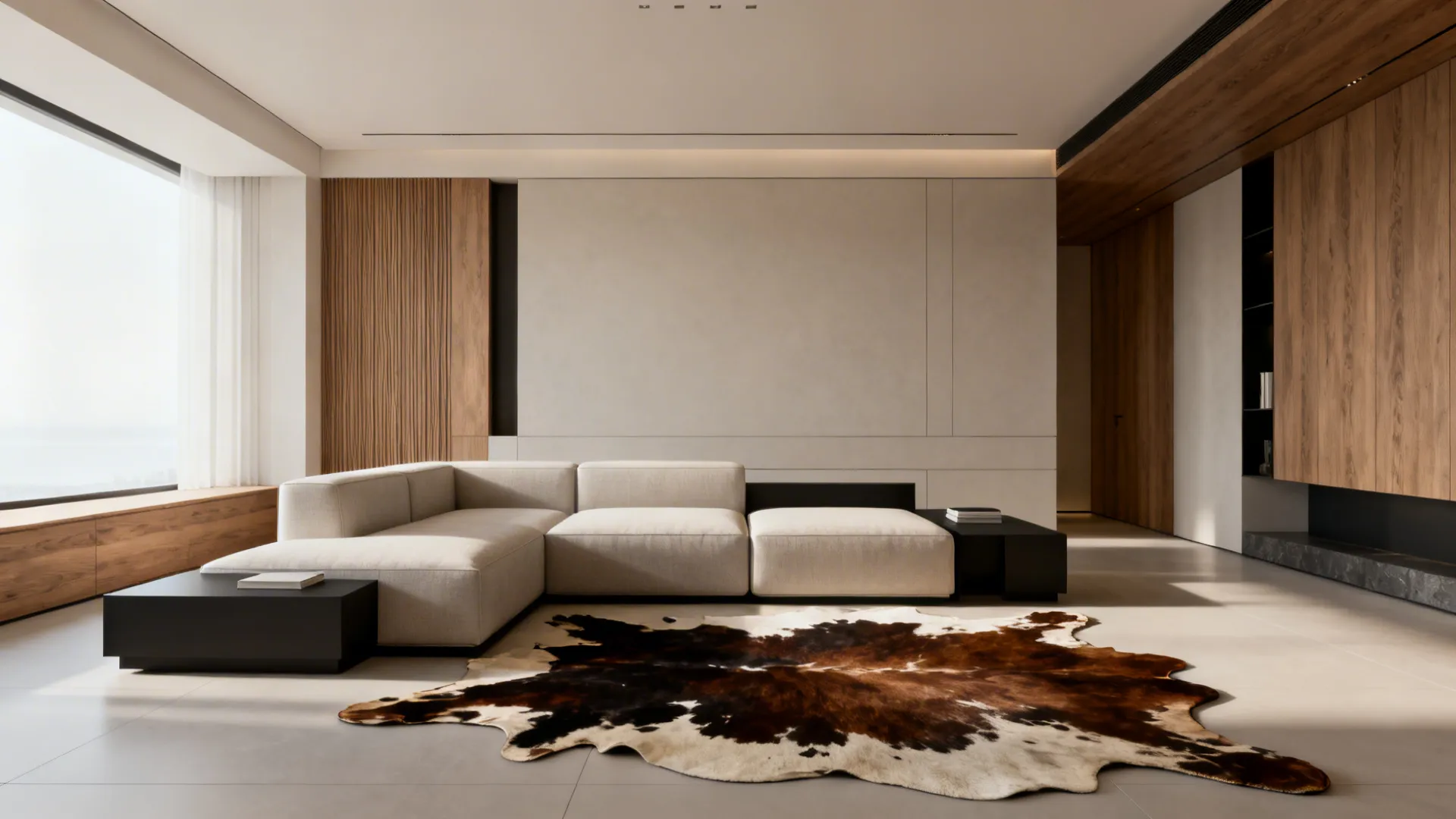 4. Mix modern furniture with a traditional cowhide