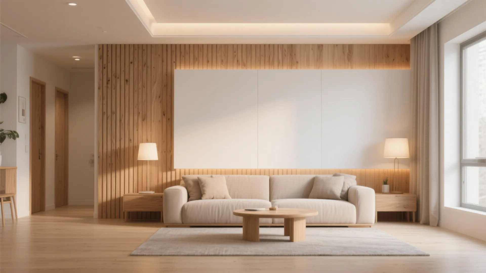 2. Wood Paneling with a Modern Twist
