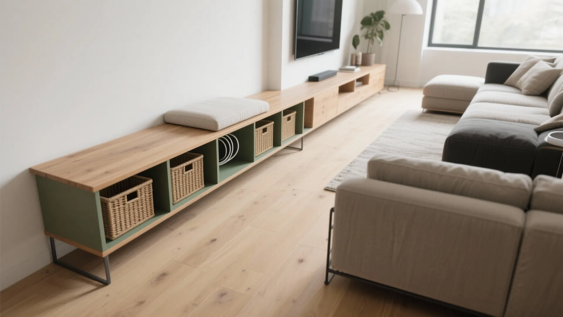 Modular Double-Tier Bench for Flexible Seating