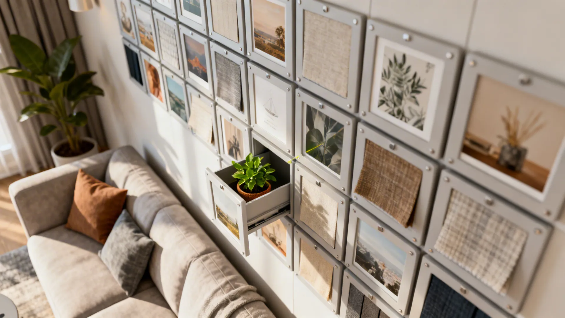 5. Modular Art Panels with Changeable Inserts