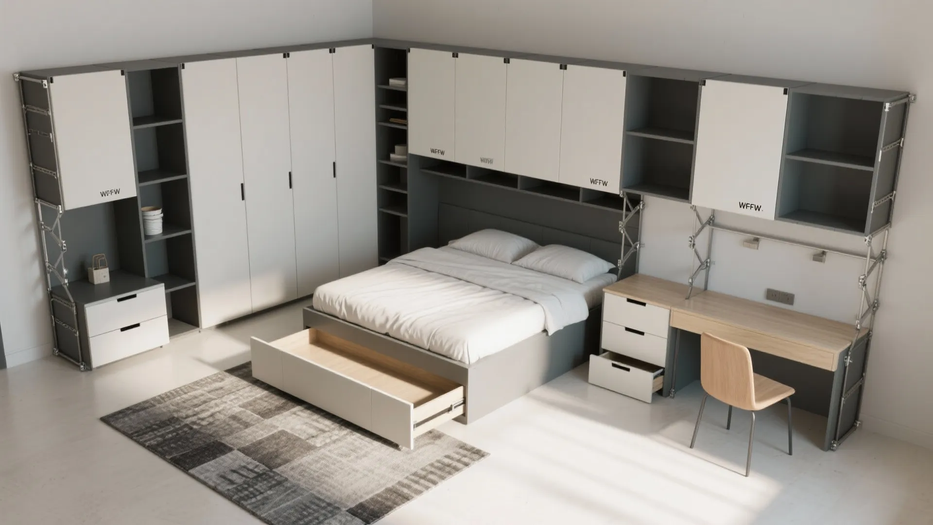 5. Modular storage bed system