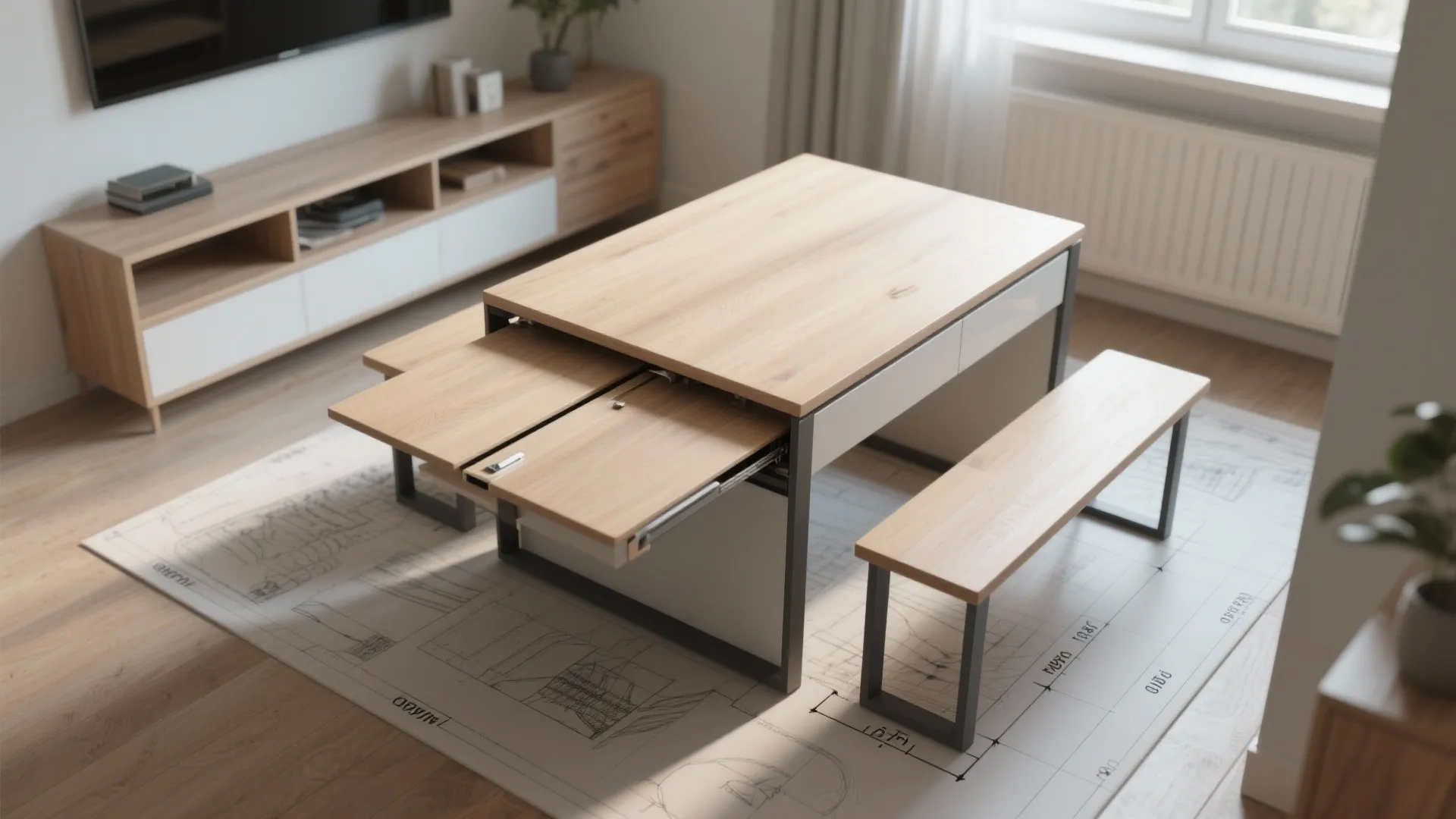 5. Modular Leaf + Convertible Bench Pairing