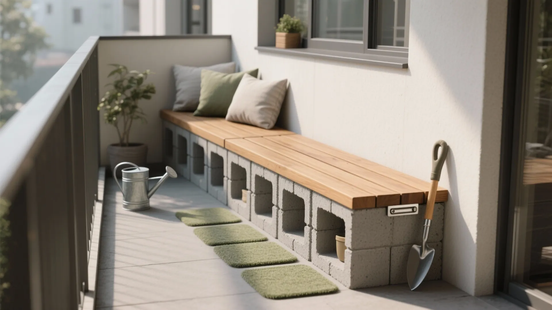 Modular Block Bench with Hidden Storage