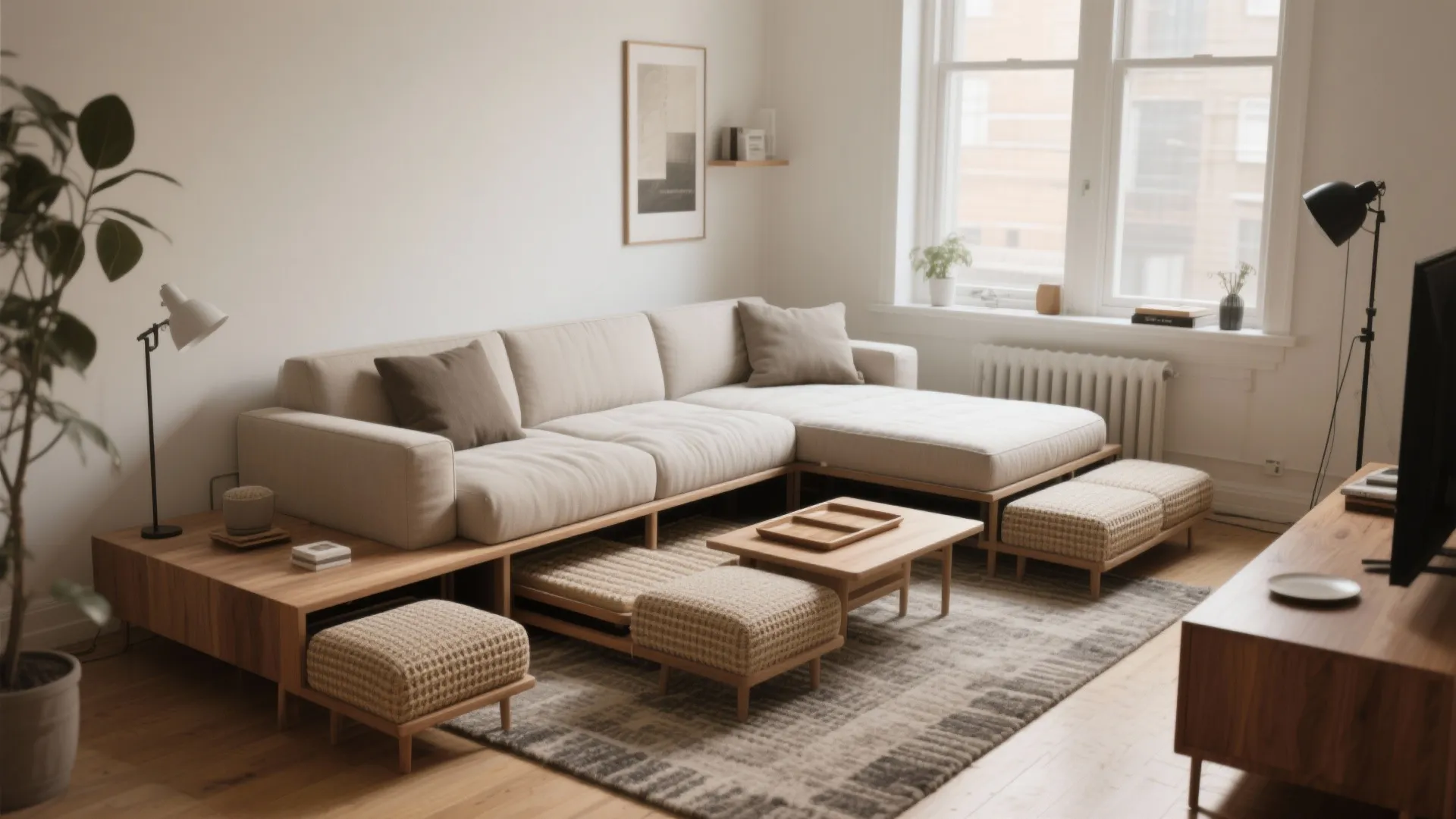 4. Layer with modular seating to expand or contract