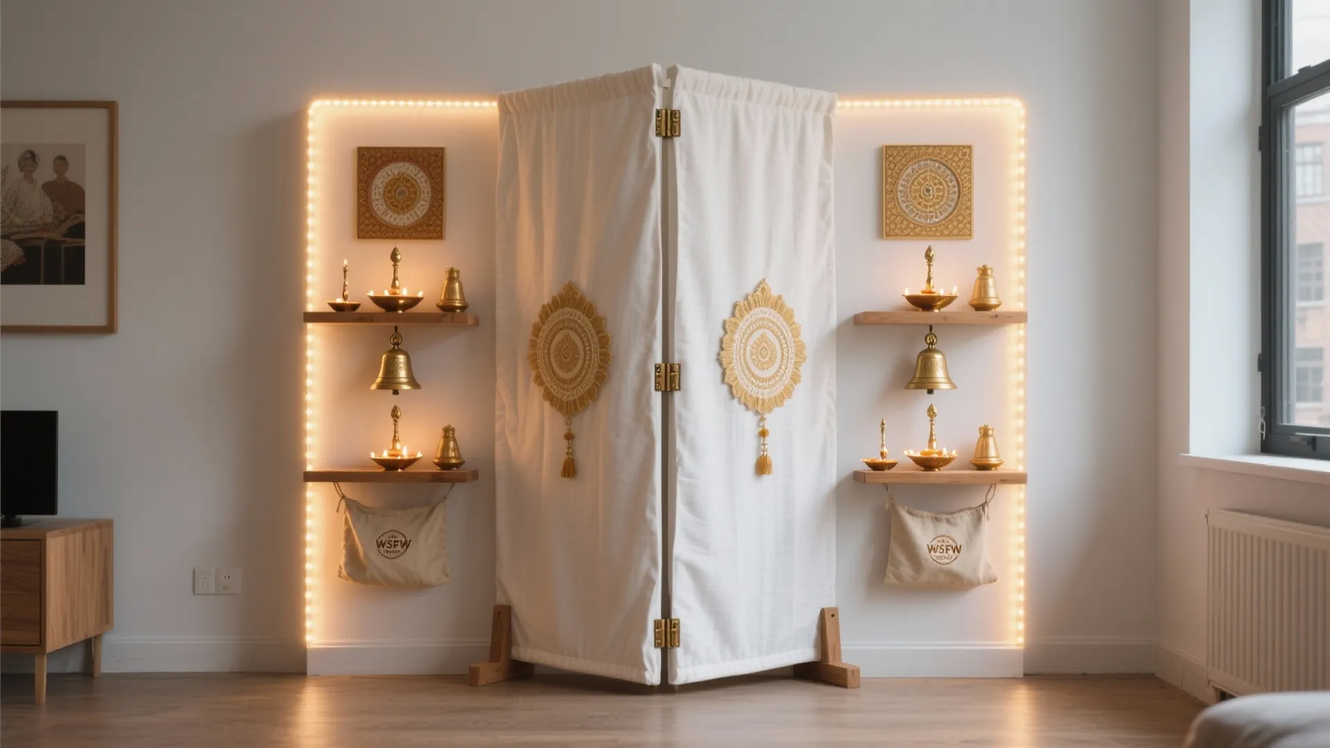 Compact Modular Backdrop for Small Homes