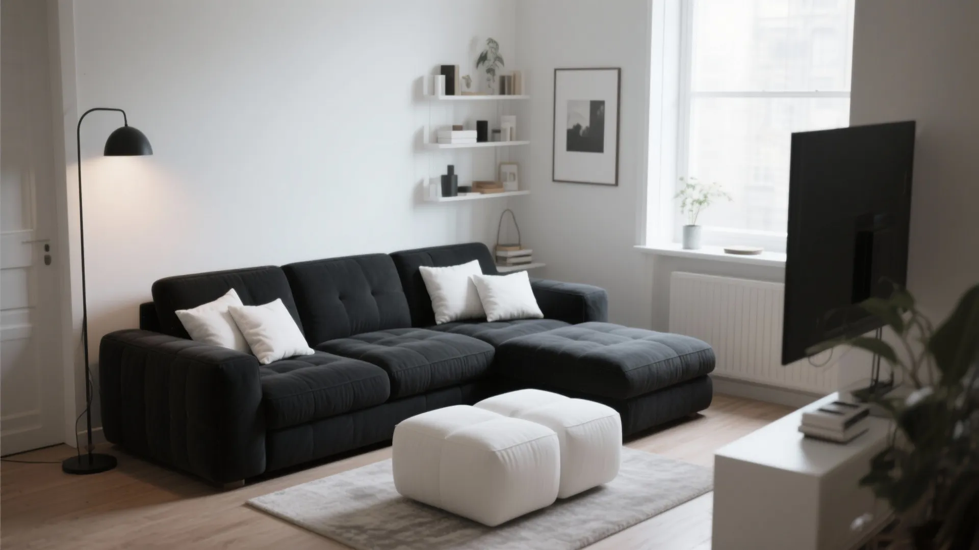 3. Modular Black Sofas