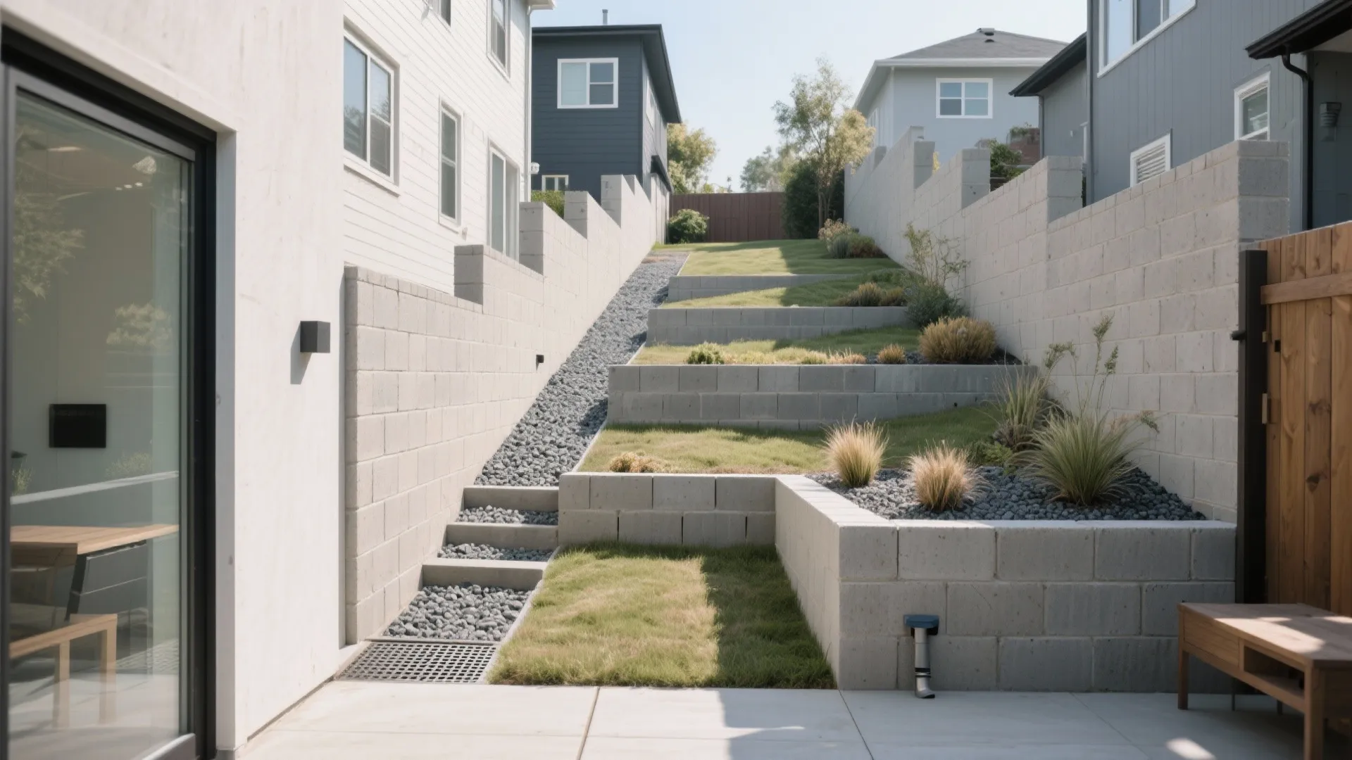 Segmented Modular Block Wall with Hidden Drainage