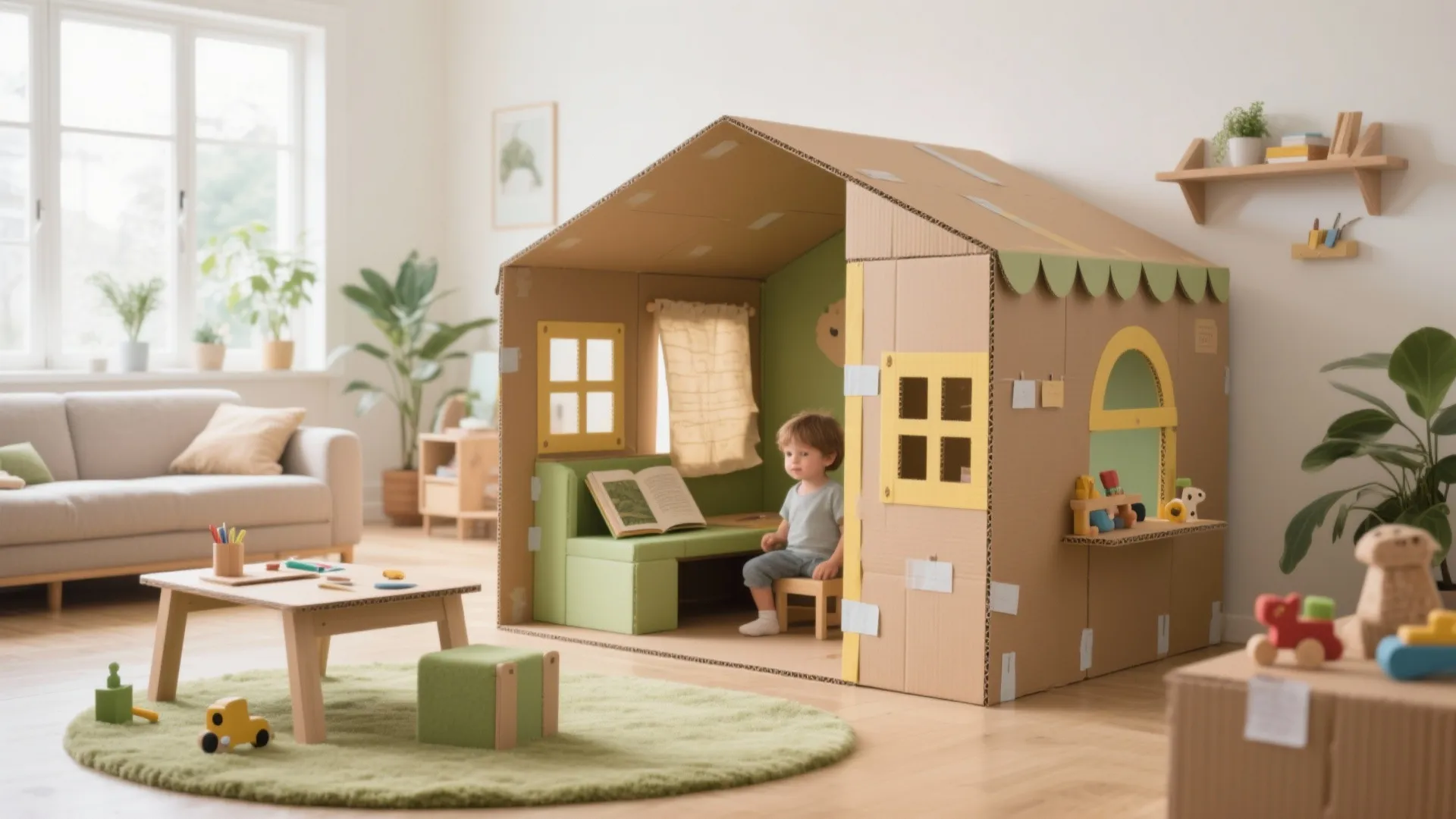 Cardboard Box House DIY: Build Sustainable Play Spaces: 1 Minute to Your Own Creative Cardboard Sanctuary