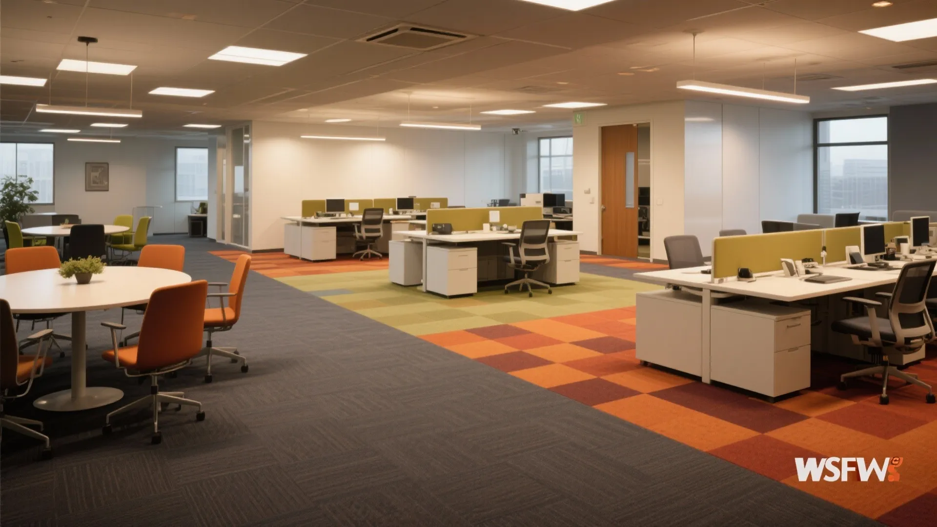 7. Modular Carpet Tiles for Zoning